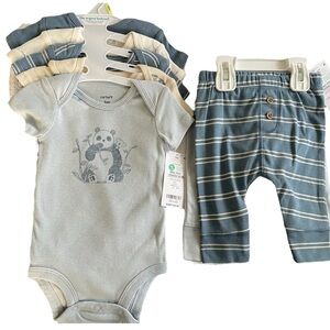 NWT-Carter’s baby two piece short sleeve shirt and pants sets.